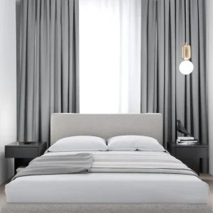ELSA verduisterende gordijnen met plooiband – kant en klaar – 300 x 250 cm – grijs