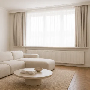 ELSA verduisterende gordijnen met plooiband – kant en klaar – 288 x 180 cm – off white