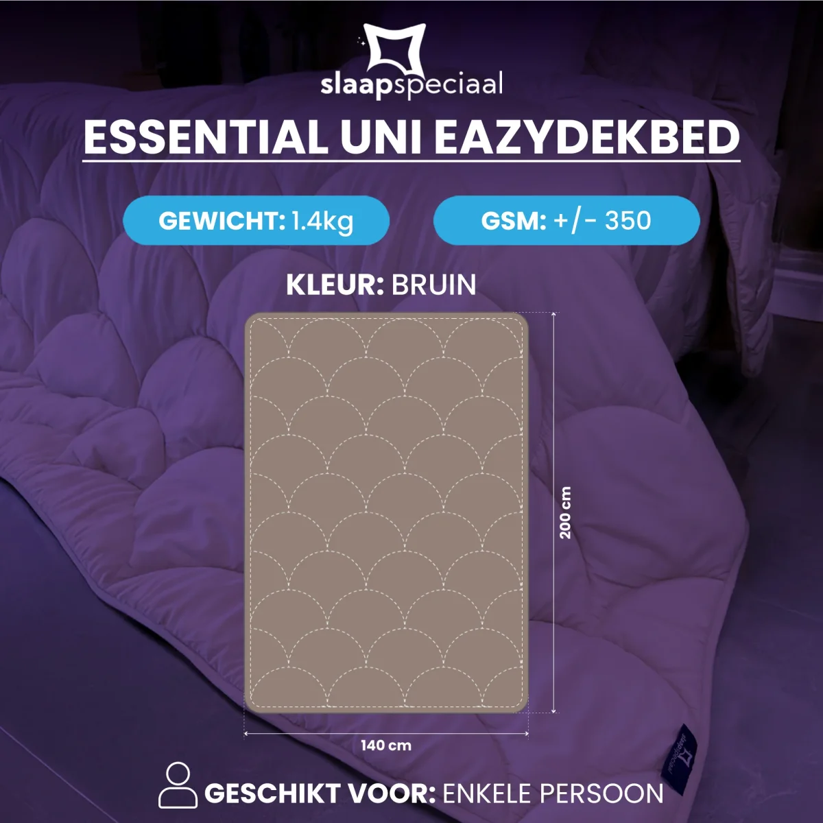 eazydekbed® - All-year - Bruin - Afbeelding 9