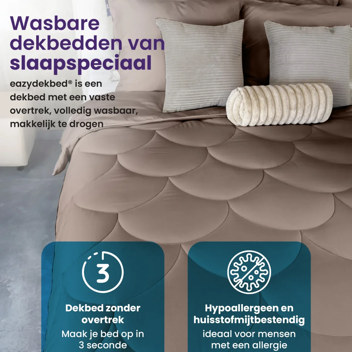 eazydekbed® - All-year - Bruin - Afbeelding 6