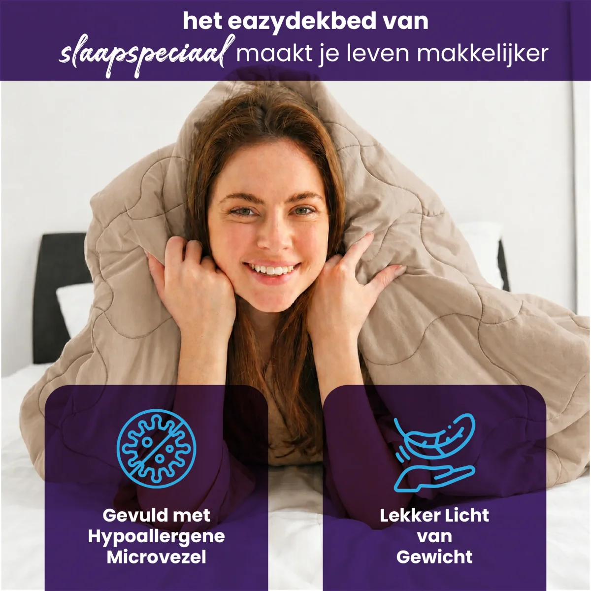 eazydekbed® - Zomerdekbed - Rose/Taupe - Afbeelding 6