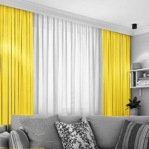 LEMONI verduisterende gordijnen met plooiband – kant en klaar – 300 x 260 cm – helder geel