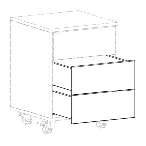 Lifetime set van 2 extra laden voor ladeblok met 1 lade – Wit of Whitewash