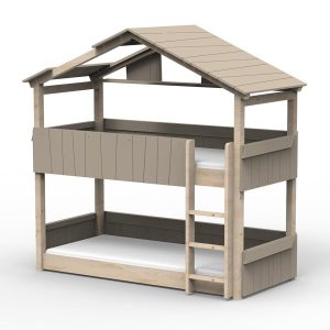 Mathy by Bols Star Light Montessori boomhut stapelbed 90 x 200 (Model 3) – Naturel/Diverse kleuren