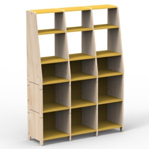 Mathy by Bols Asymetry Montessori boekenkast met 3 kolommen Large – Diverse kleuren