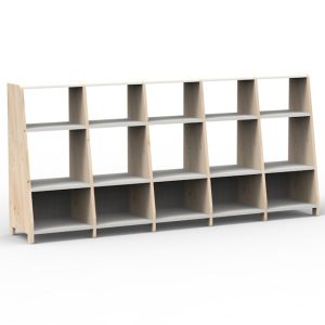 Mathy by Bols Asymetry Montessori boekenkast met 5 kolommen Small – Diverse kleuren