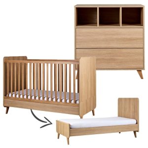 Quax 2-delige meegroeikamer Loft – Honey Ash + gratis ZZZOO airgosafe Koala hybride matras of 5% extra korting