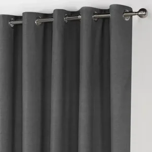 RUBEN verduisterende gordijnen met ringen – kant en klaar – 300 x 250 cm – donker grijs