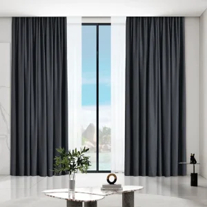 VINCENT 100% verduisterende gordijnen – kant en klaar – 150 x 250 cm – zwart