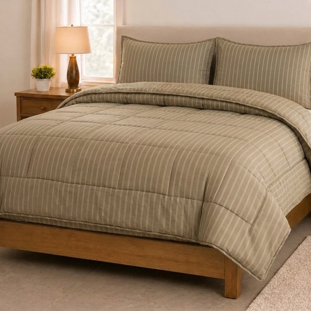 eazydekbed® - Zomerdekbed - Taupe Stripe - Afbeelding 4
